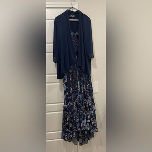 NWOT Alex Evenings Blue Sparkle Wedding Guest Mother of the Bride Dress & Shrug